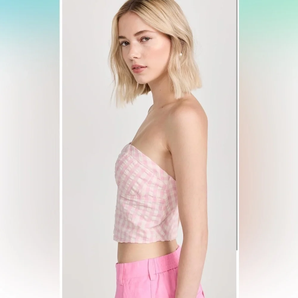 NWOT Free People Leilani Gingham Tube Top
